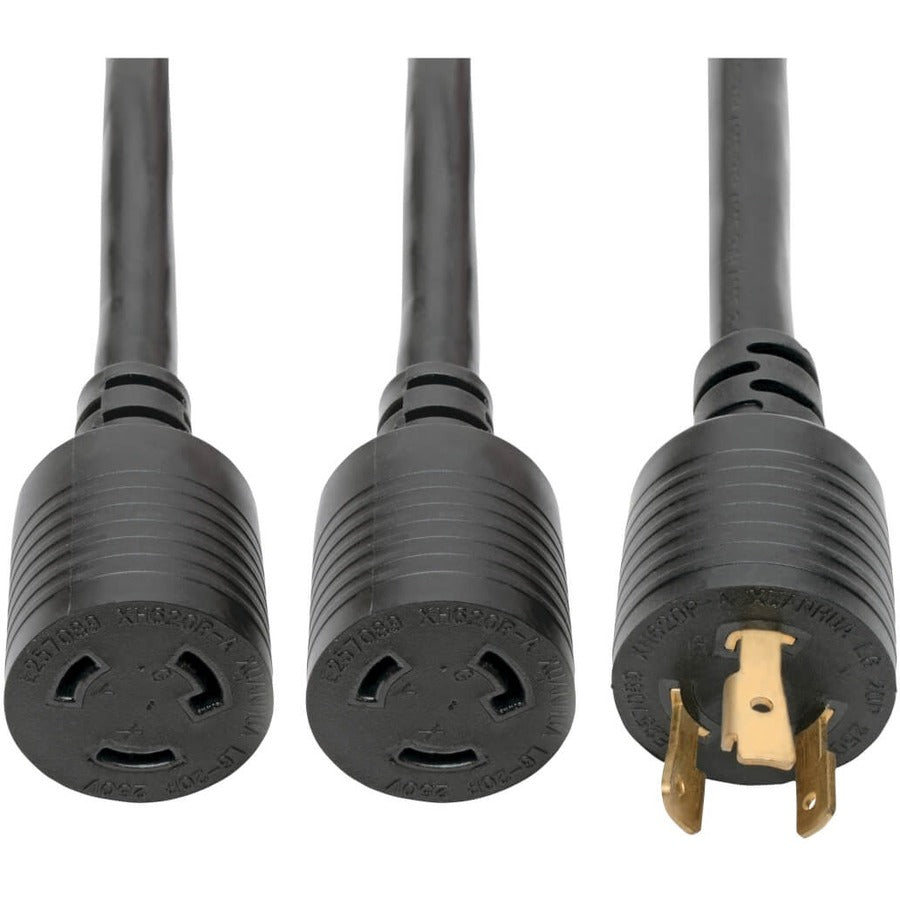 Tripp Lite Heavy Duty Power Y Splitter Cable 20A 10AWG L6-20P, 2x L6-20R 1' - 20A, 10AWG (NEMA L6-20P to 2x NEMA L6-20R) 1-ft. - P039-001-2 - eCommerce Business Prime