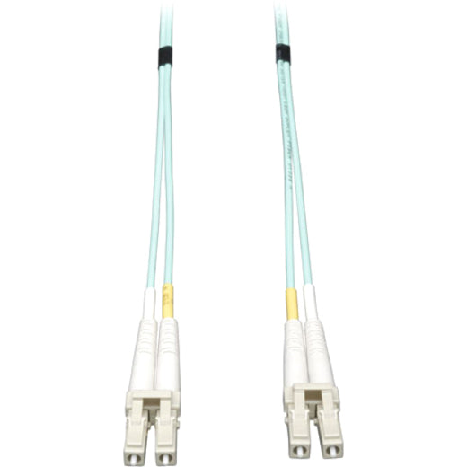 Tripp Lite 50M 10Gb Duplex Multimode 50/125 OM3 Fiber Cable LC/LC Aqua 164' - LSZH Fiber Patch Cable, (LC/LC) - Aqua, 50M (164-ft.) - N820-50M