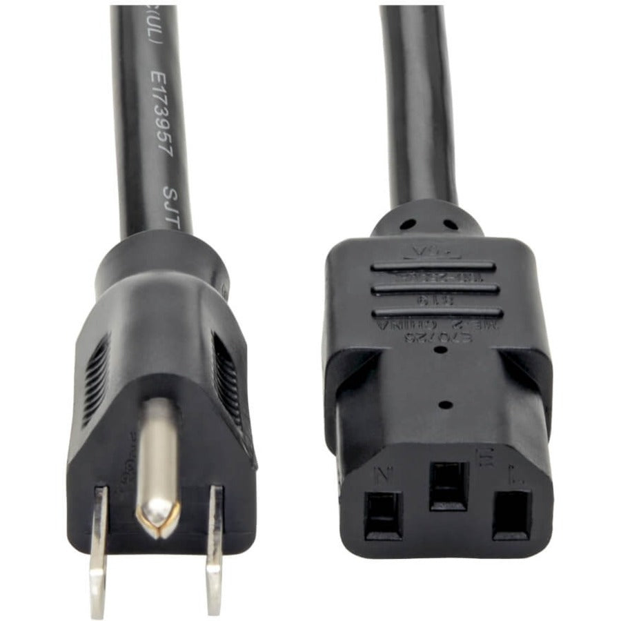 Tripp Lite 6ft Computer Power Cord Cable 5-15P to C13 Heavy Duty 15A 14AWG 6' - 14AWG 15A (NEMA 5-15P to IEC-320-C13) 6-ft. - P007-006 - eCommerce Business Prime
