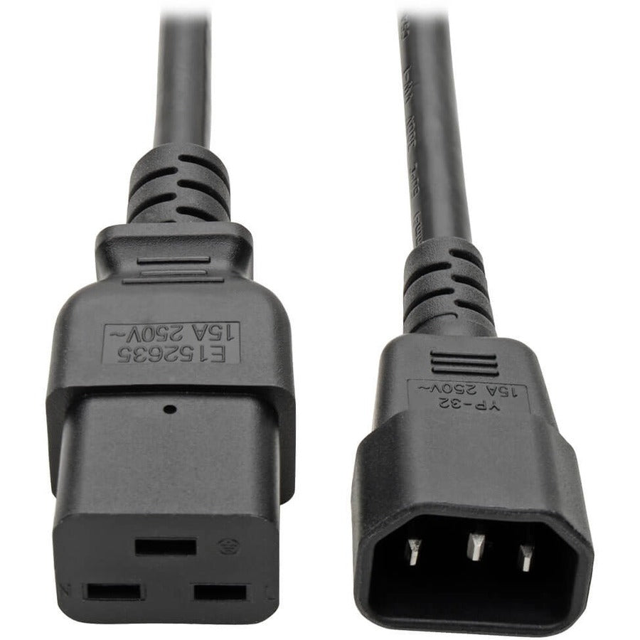 Tripp Lite 2ft Power Cord Extension Cable C19 to C14 Heavy Duty 15A 14AWG 2' - (IEC-320-C19 to IEC-320-C14) 2-ft. - P047-002 - eCommerce Business Prime