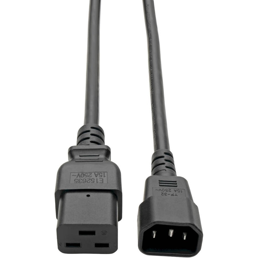 Tripp Lite Heavy Duty Power Extension Cord 14AWG 15A C19 to C14 6' 6ft - (IEC-320-C19 to IEC-320-C14) 6-ft. - P047-006 - eCommerce Business Prime