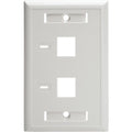 Tripp Lite 2-Port Dual Outlet RJ45 Universal Keystone Jack Face Plate TAA - White, 2-Port - N042-001-WH - eCommerce Business Prime
