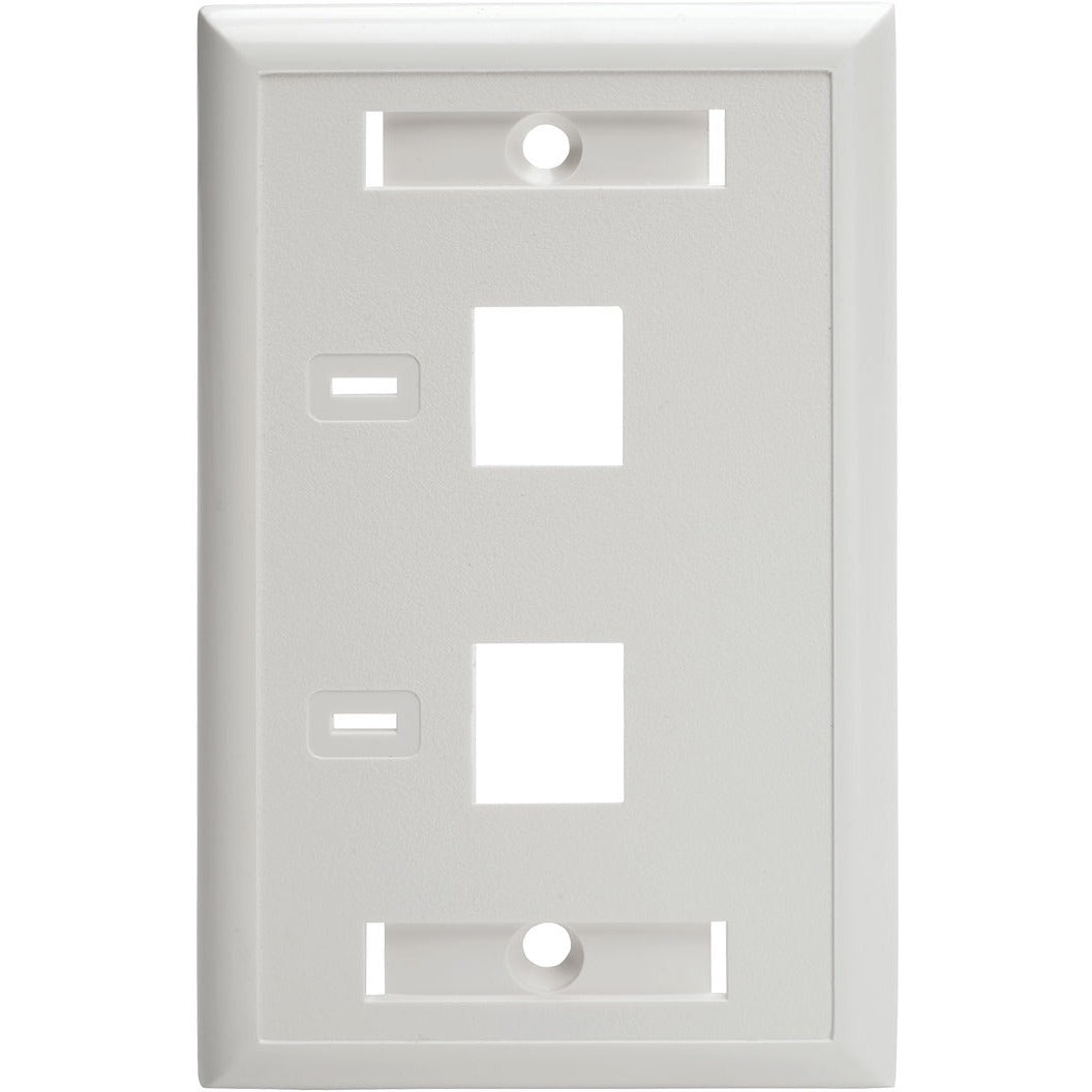 Tripp Lite 2-Port Dual Outlet RJ45 Universal Keystone Jack Face Plate TAA - White, 2-Port - N042-001-WH - eCommerce Business Prime