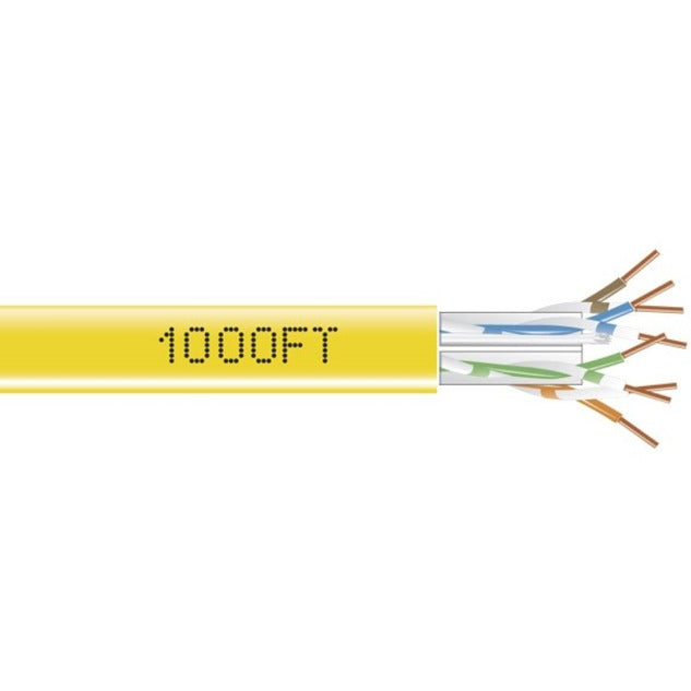 Black Box GigaTrue 550 Cat.6 Bulk Cable - Bare Wire - Bare Wire - 1000ft - Yellow - EYN872A-PB-1000 - eCommerce Business Prime
