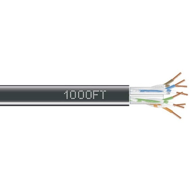 Black Box CAT6 550-MHz Solid Bulk Cable UTP CMR PVC BK 1000FT Pull-Box - Bare Wire - Bare Wire - 1000ft - Black - EYN880A-PB-1000 - eCommerce Business Prime