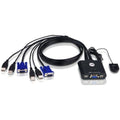 Aten CS22U 2-Port USB KVM Switch - 2 x 1 - 1 x Type A Mouse, 1 x Type A Keyboard, 2 x HD-15 Video - CS22U - eCommerce Business Prime