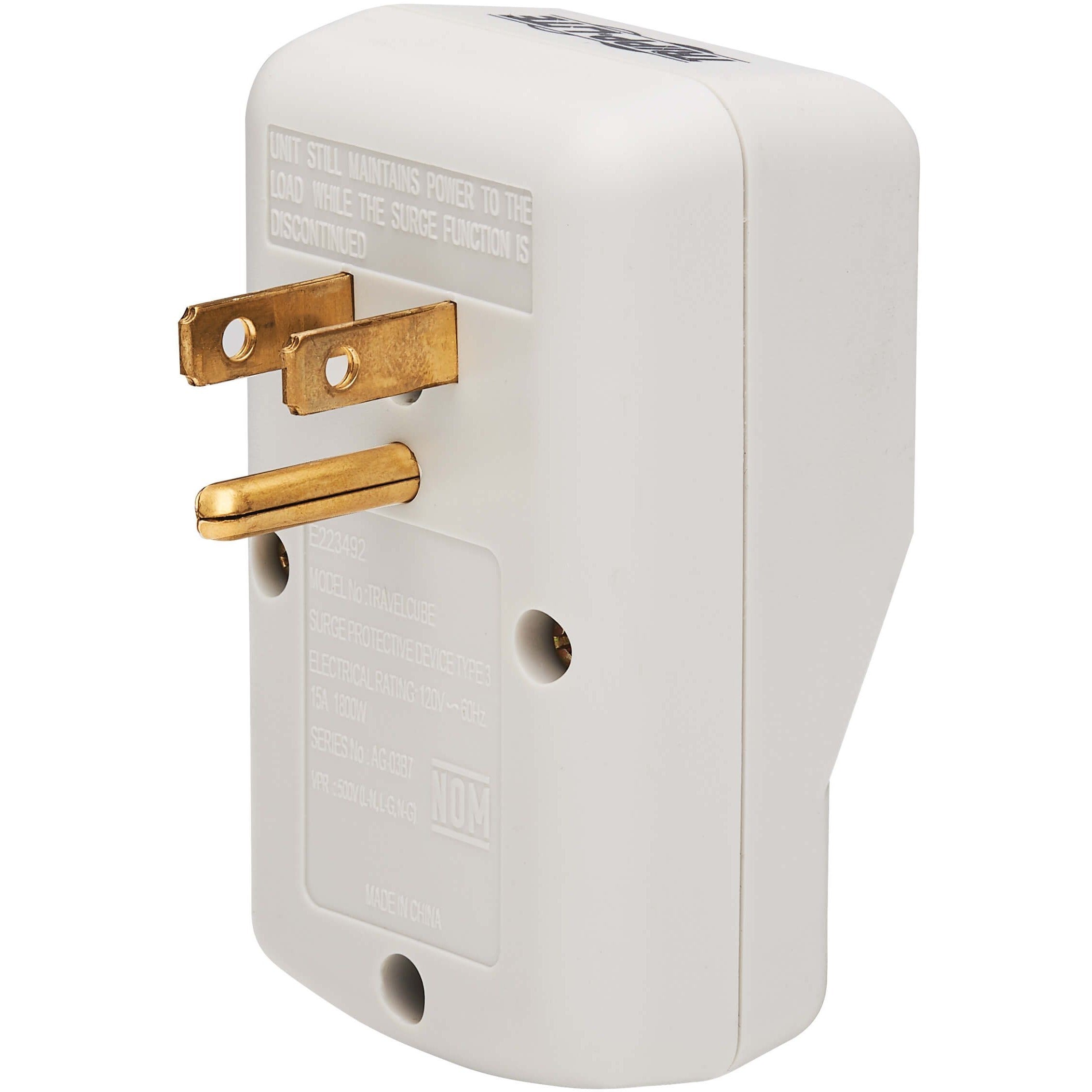 Tripp Lite Notebook Surge Protector Wallmount Direct Plug In 1 Outlet RJ11 - 1 x NEMA 5-15R - 1800 VA - 750 J - 120 V AC Input - 120 V AC Output - TRAVELCUBE - eCommerce Business Prime