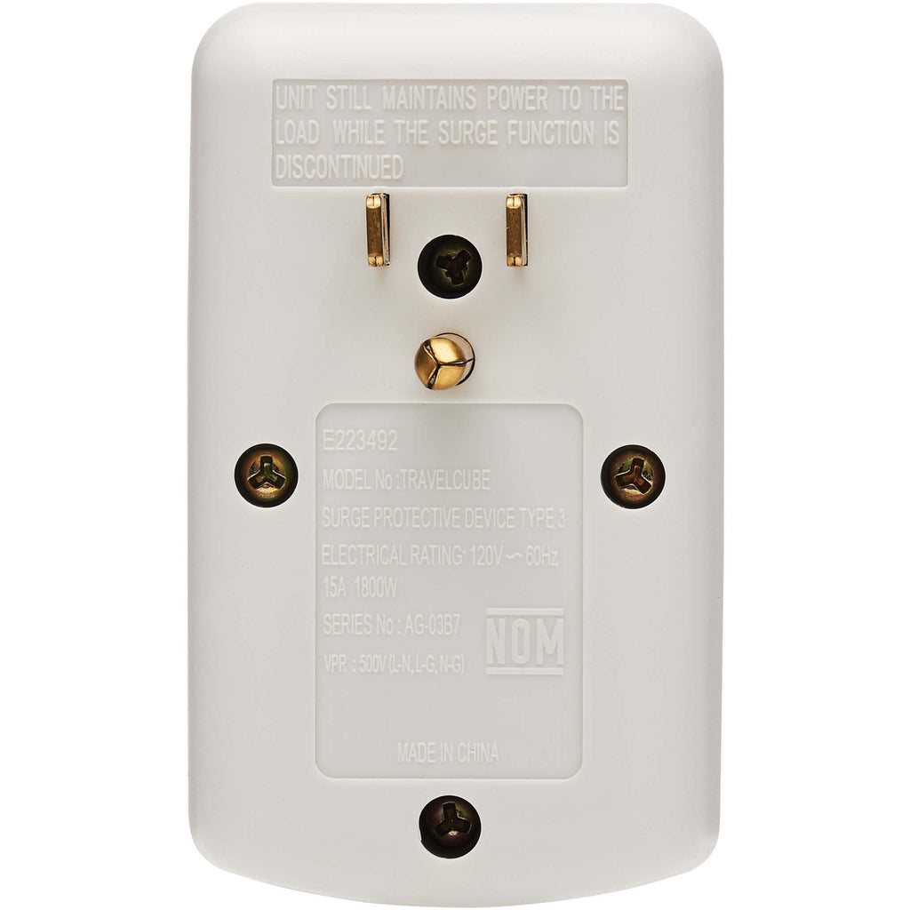 Tripp Lite Notebook Surge Protector Wallmount Direct Plug In 1 Outlet RJ11 - 1 x NEMA 5-15R - 1800 VA - 750 J - 120 V AC Input - 120 V AC Output - TRAVELCUBE - eCommerce Business Prime
