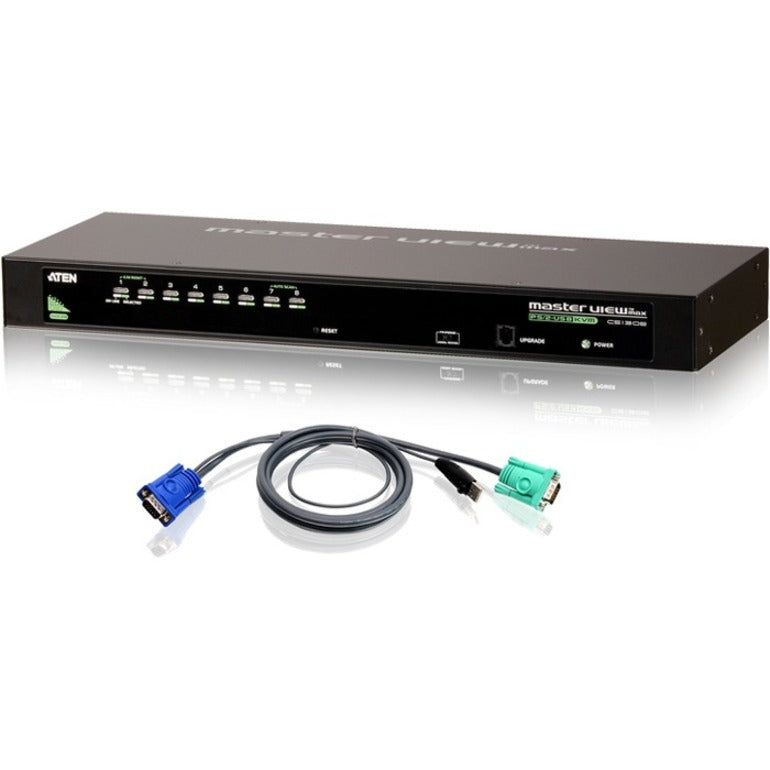 Aten CS1308KIT KVM Switch - 8 x 1 - 8 x SPHD-15 Keyboard/Mouse/Video - 1U - Rack-mountable - CS1308KIT - eCommerce Business Prime