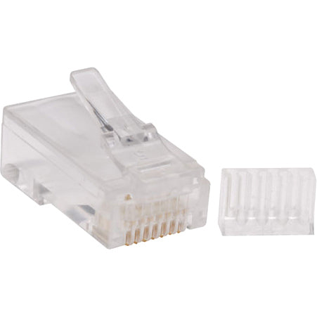 Tripp Lite 100PK Cat6 RJ45 Modular Connector Plug Load Bar Solid / Stranded - 100 Pack - 1 x RJ-45 Network Male - White - TAA Compliant - N230-100 - eCommerce Business Prime
