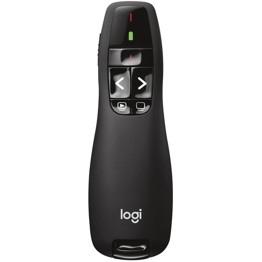 Logitech R400 Wireless Presenter - Laser - Wireless - Radio Frequency - 2.40 GHz - Black - 1 Pack - USB - 910-001354 - eCommerce Business Prime