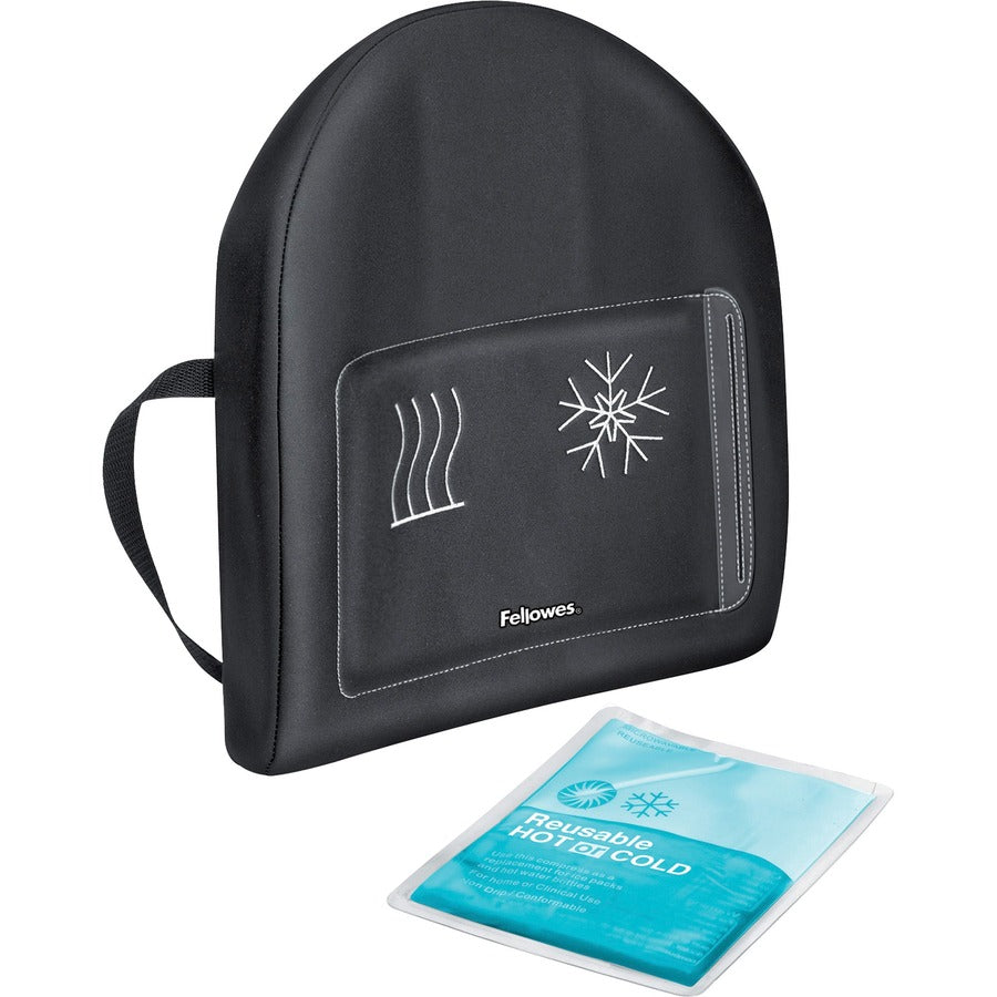 Fellowes Heat and Soothe Back Support - Strap Mount - Black - 9190001 - eCommerce Business Prime