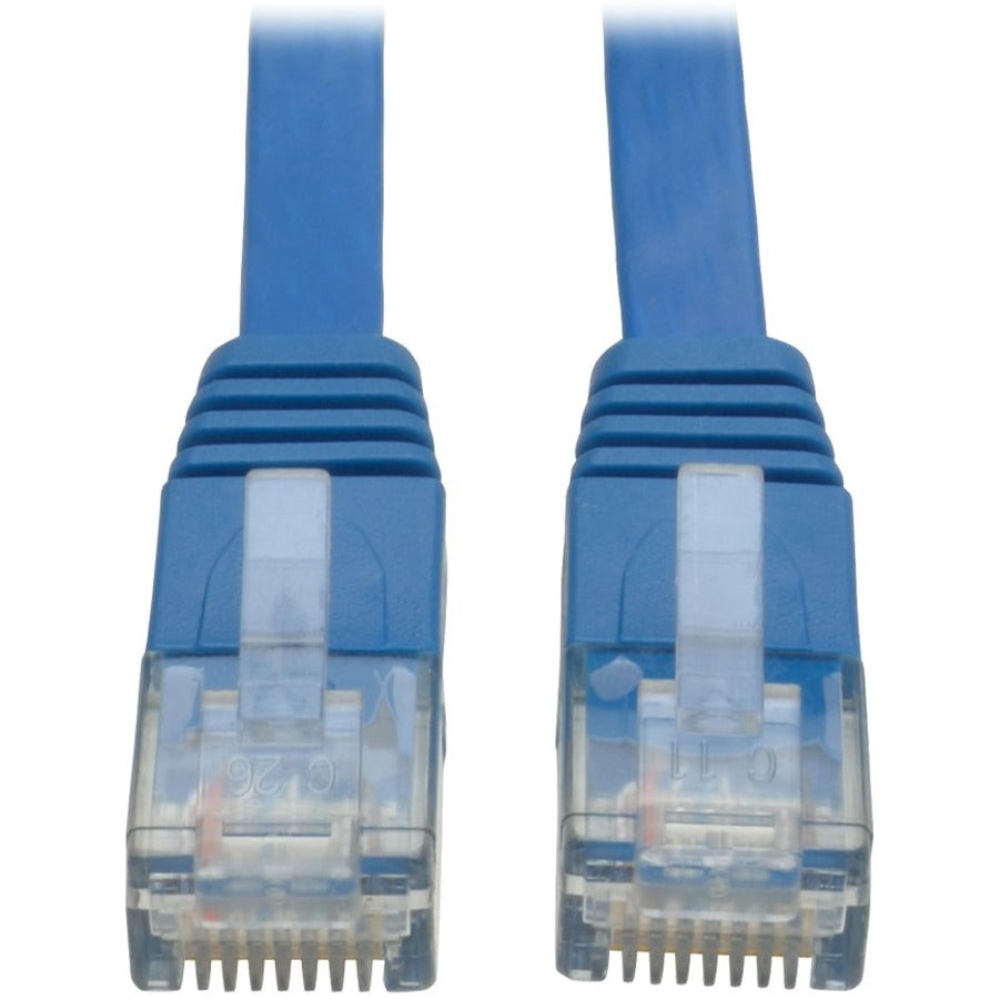 Tripp Lite 25ft Cat6 Gigabit Snagless Molded Flat Patch Cable RJ45 Blue 25' - Category 6 - 25ft - 1 x RJ-45 Male Network - 1 x RJ-45 Male Network - Blue - N201-025-BL-FL - eCommerce Business Prime