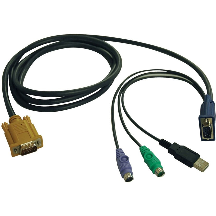 Tripp Lite 6ft USB / PS2 Cable Kit for KVM Switches B020-U08 / U16 & B022-U16 - HD-18 Male Keyboard/Mouse/Video - HD-15 Male VGA, Type A Male USB, mini-DIN (PS/2) Male Keyboard, mini-DIN (PS/2) Male M...  - P778-006 - eCommerce Business Prime