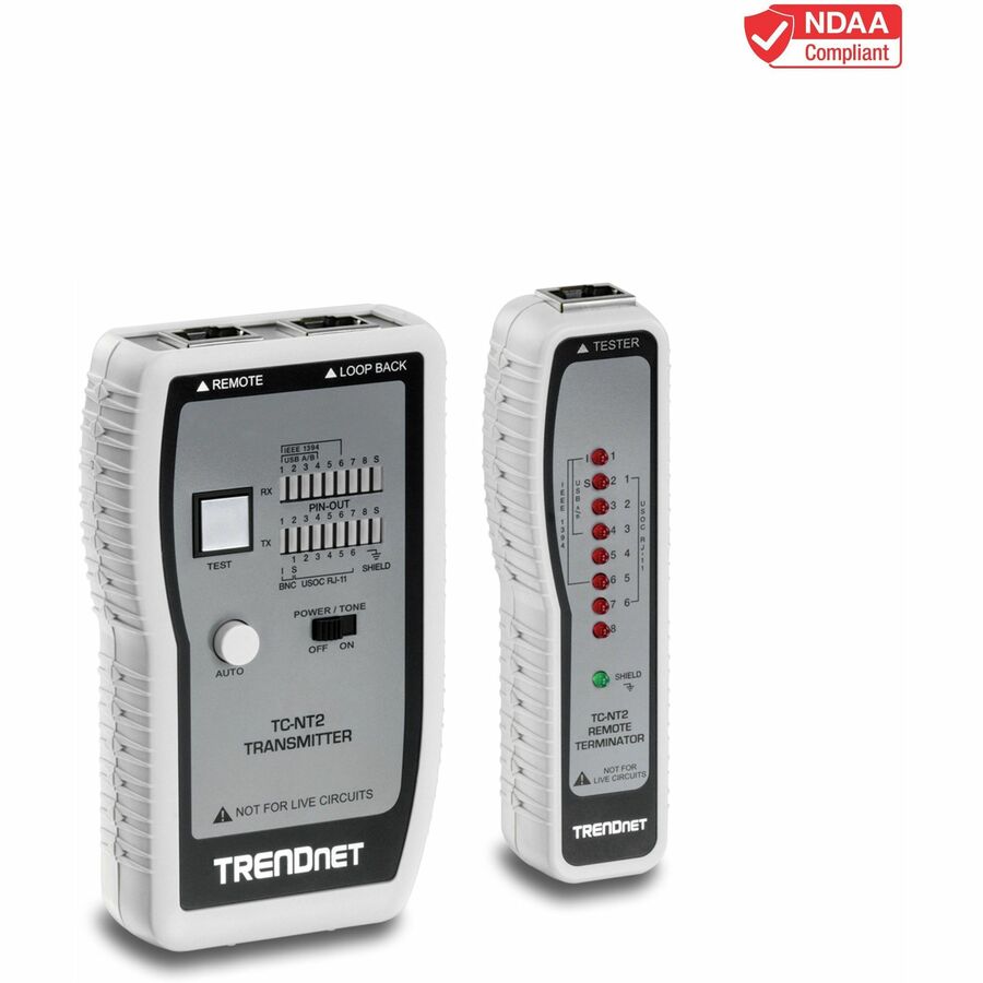TRENDnet Network Cable Tester, Tests Ethernet, USB And BNC Cables, Accurately Test Pin Configurations up to 300m (984 ft), Local And Remote Testing, Includes BNC To Ethernet Converters, White, TC-NT2 ...  - TC-NT2 - eCommerce Business Prime