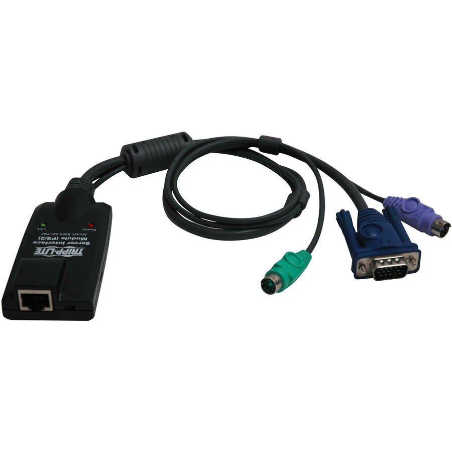 Tripp Lite PS2 Server Interface Module for B064- Series KVM Switches TAA - RJ-45 Female Network, HD-15 Male VGA, mini-DIN (PS/2) Male Keyboard/Mouse - B055-001-PS2 - eCommerce Business Prime