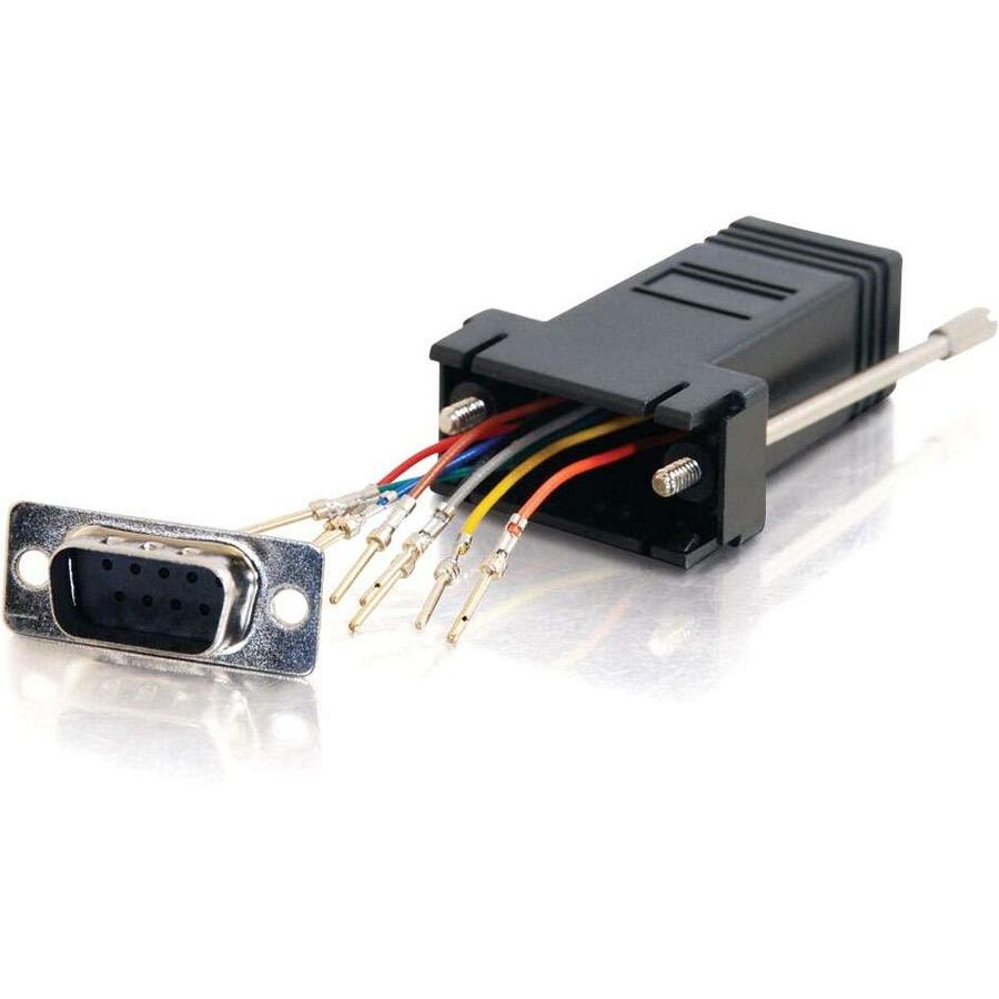 C2G RJ45 to DB9 Male Modular Adapter - Black - 1 Pack - 1 x 9-pin DB-9 Male - 1 x RJ-45 Female - Black - 02947 - eCommerce Business Prime
