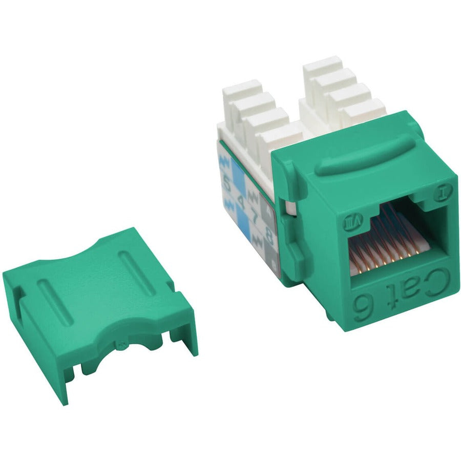 Tripp Lite Cat6 Cat5e 110 Style Punch down Keystone Jack RJ45 Green TAA GSA - 1 x RJ-45 Network Female - Green - TAA Compliant - N238-001-GN - eCommerce Business Prime