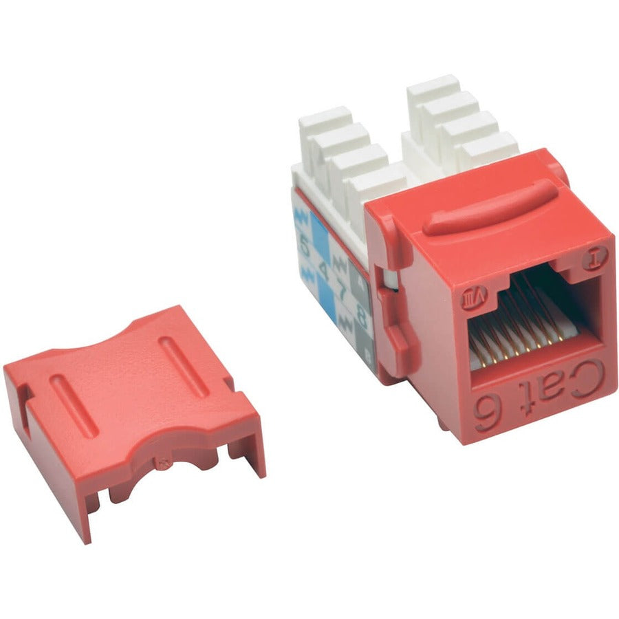 Tripp Lite Cat6 Cat5e 110 Style Punch down Keystone Jack RJ45 Red TAA GSA - 1 x RJ-45 Network Female - Red - TAA Compliant - N238-001-RD - eCommerce Business Prime