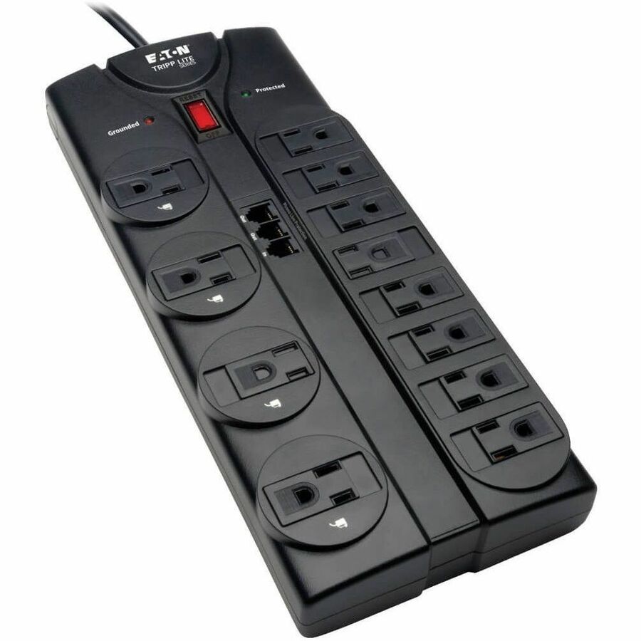 Tripp Lite Surge Protector Power Strip 12 Outlets 8ft Cord Tel/Modem 2160J - 12 x NEMA 5-15R - 1875 VA - 2160 J - 120 V AC Input - Phone/Fax/Modem/DSL - TLP1208TEL - eCommerce Business Prime