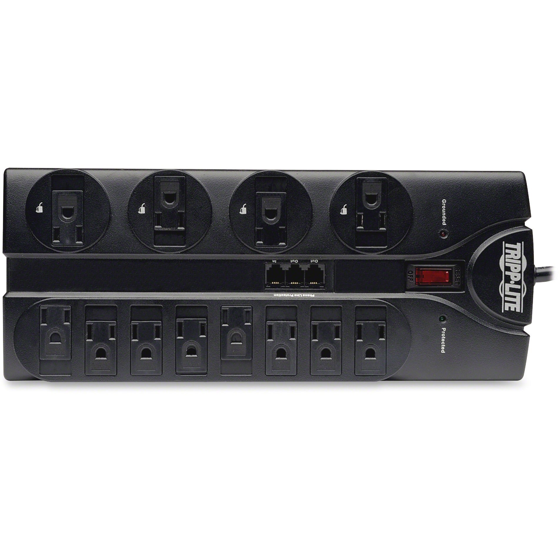 Tripp Lite Surge Protector Power Strip 12 Outlets 8ft Cord Tel/Modem 2160J - 12 x NEMA 5-15R - 1875 VA - 2160 J - 120 V AC Input - Phone/Fax/Modem/DSL - TLP1208TEL - eCommerce Business Prime