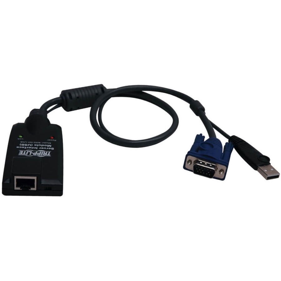 Tripp Lite TAA / GSA USB Server Interface Module for B064 -IPG KVM Switches - Data Transfer Cable - First End: 1 x RJ-45 Network - Female - Second End: 1 x USB Type A - Male, 1 x 15-pin HD-15 - Male -...  - B055-001-USB-V2 - eCommerce Business Prime