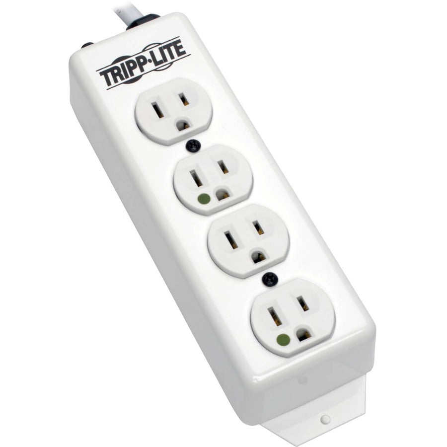 Tripp Lite Safe-IT Power Strip Hospital Medical Antimicrobial 120V 5-15R-HG 4 Outlet 15' Cord Metal - NEMA 5-15P - 4 NEMA 5-15R Hospital Grade - 15ft - PS-415-HG - eCommerce Business Prime
