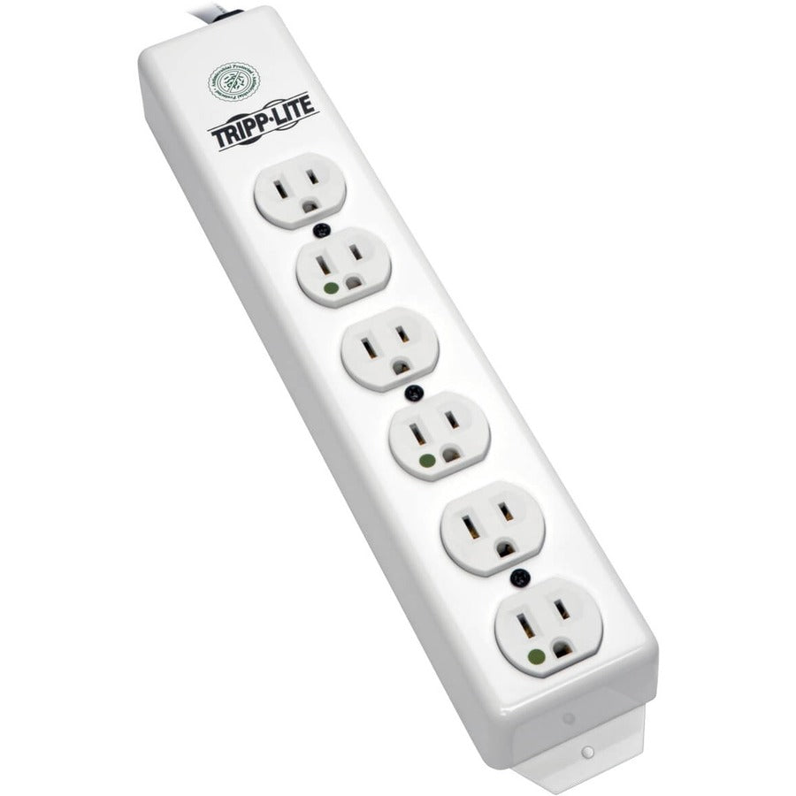 Tripp Lite Safe-IT Power Strip Hospital Medical Antimicrobial 120V 5-15R-HG 6 Outlet 15' Cord Metal - NEMA 5-15P - 6 NEMA 5-15R Hospital Grade - 15ft - PS-615-HG - eCommerce Business Prime
