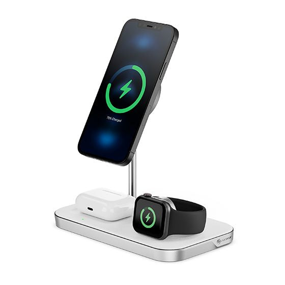 ALOGIC MagSpeed 3-in-1 Wireless 15W Charging Station - White - eCommerce Business Prime