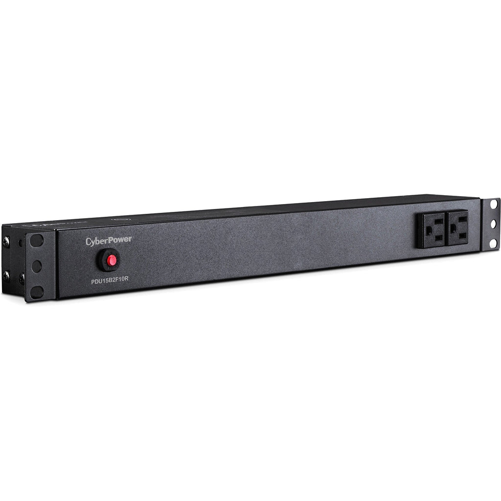 CyberPower PDU15B2F10R 100 - 125 VAC 15A Basic PDU - 12 Outlets, 15 ft, NEMA 5-15P, Horizontal, 1U, Lifetime Warranty - PDU15B2F10R - eCommerce Business Prime