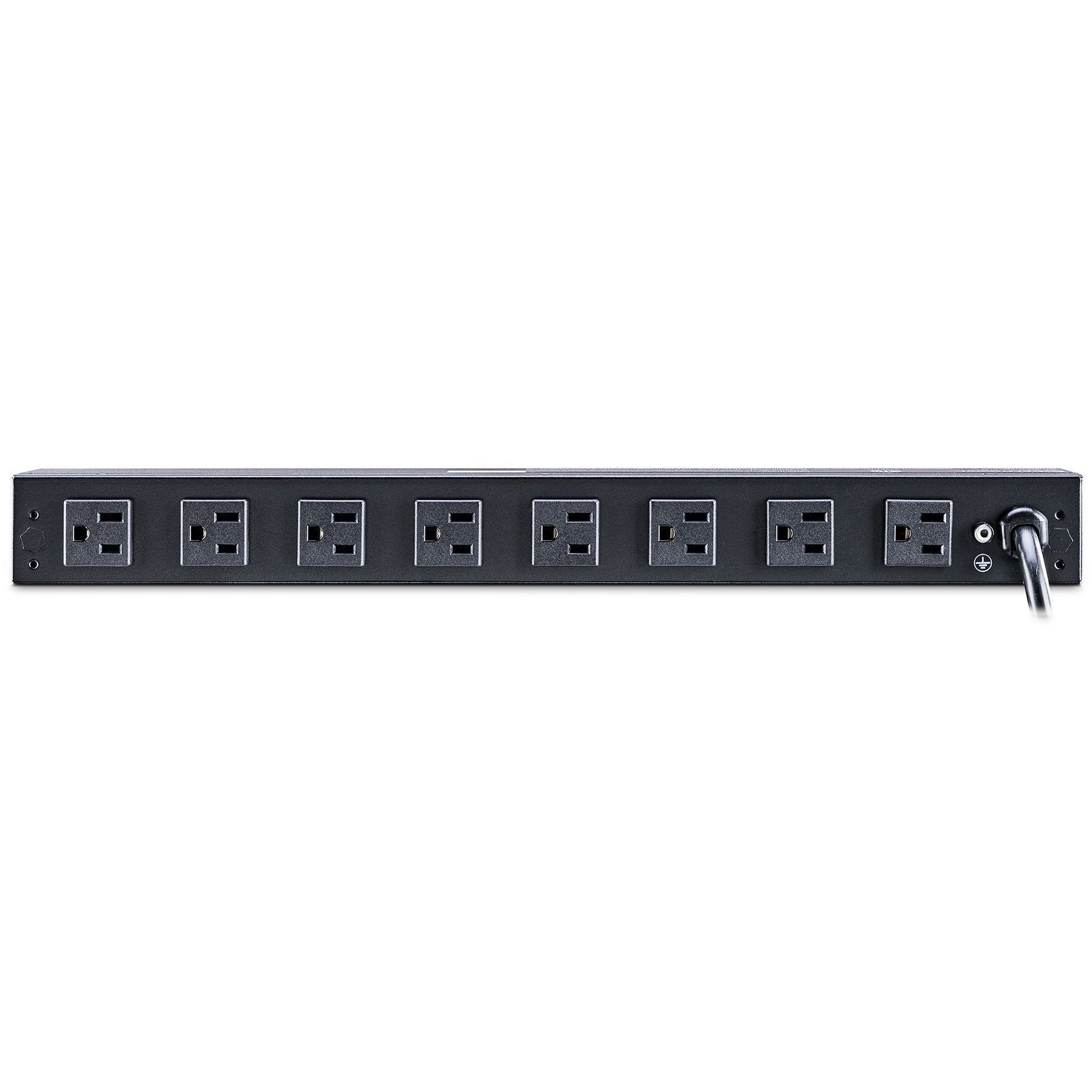 CyberPower PDU15M2F8R Single Phase 100 - 125 VAC 15A Metered PDU - 10 Outlets, 15 ft, NEMA 5-15P, Horizontal, 1U, Lifetime Warranty - PDU15M2F8R - eCommerce Business Prime