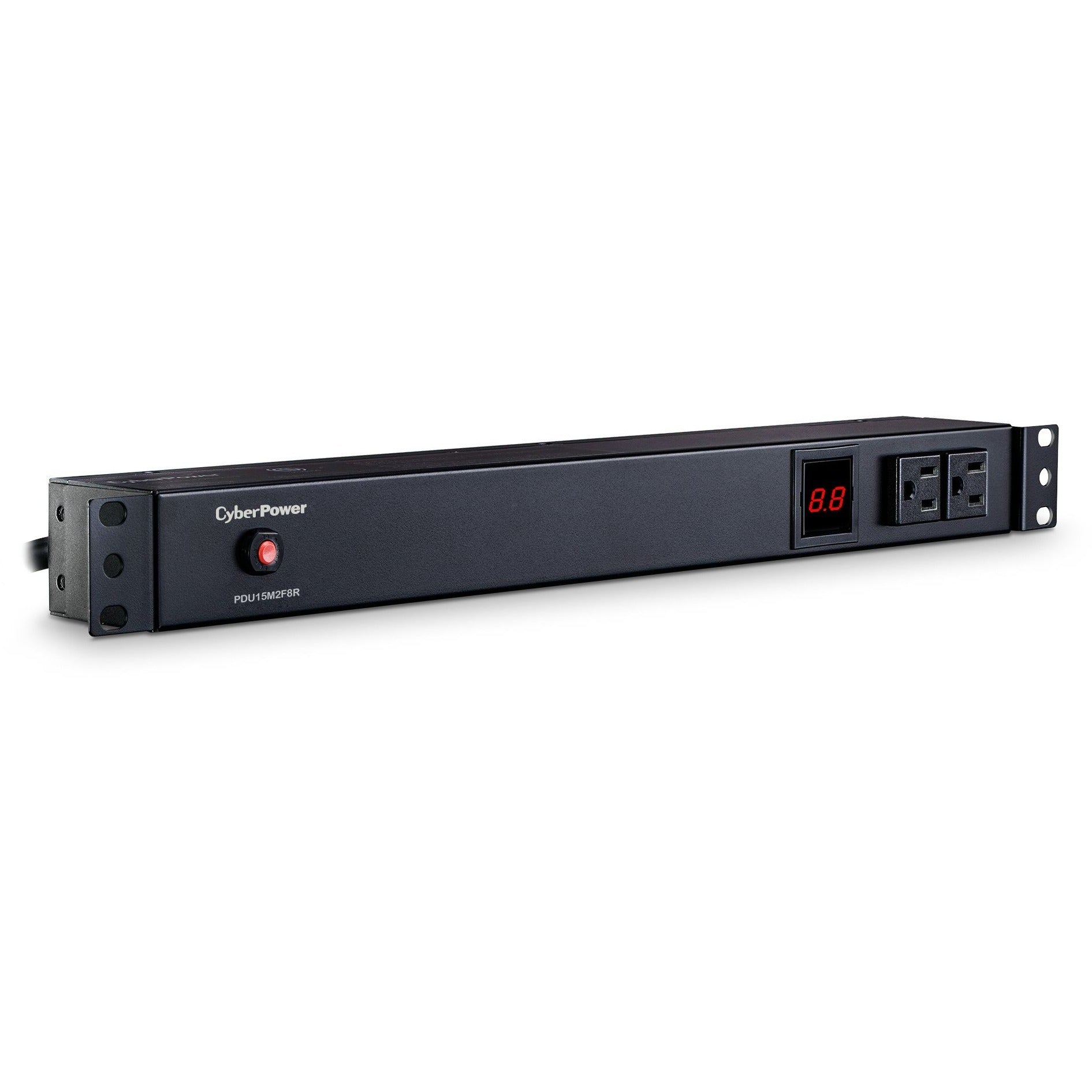 CyberPower PDU15M2F8R Single Phase 100 - 125 VAC 15A Metered PDU - 10 Outlets, 15 ft, NEMA 5-15P, Horizontal, 1U, Lifetime Warranty - PDU15M2F8R - eCommerce Business Prime
