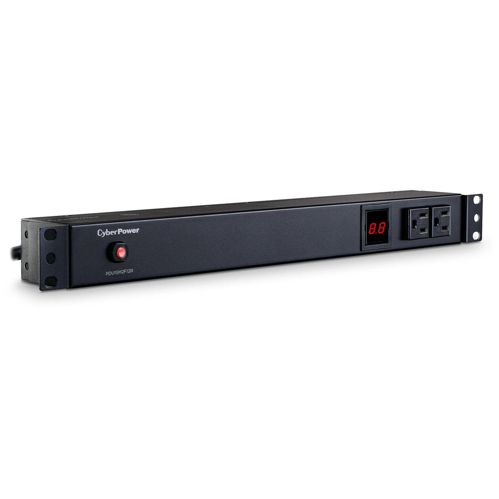CyberPower PDU15M2F12R 100 - 125 VAC 15A Metered PDU - 14 Outlets, 15 ft, NEMA 5-15P, Horizontal, 1U, Lifetime Warranty - PDU15M2F12R - eCommerce Business Prime