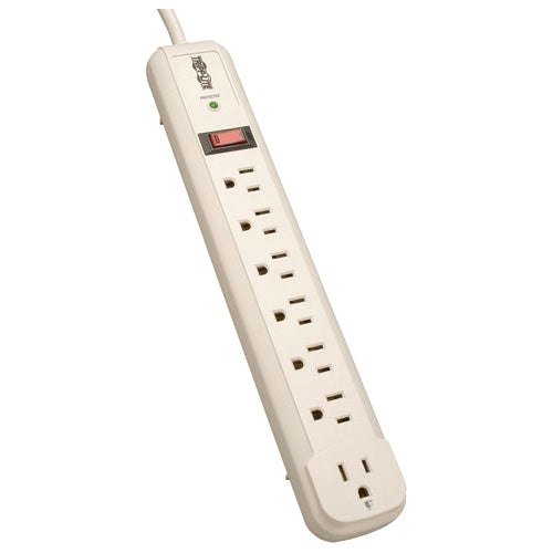 Tripp Lite Surge Protector Power Strip TL P74 R 120V Rt Angle 7 Outlet 4' Cord - 7 x NEMA 5-15R - 1800 VA - 1080 J - 125 V AC Input - TLP74R - eCommerce Business Prime