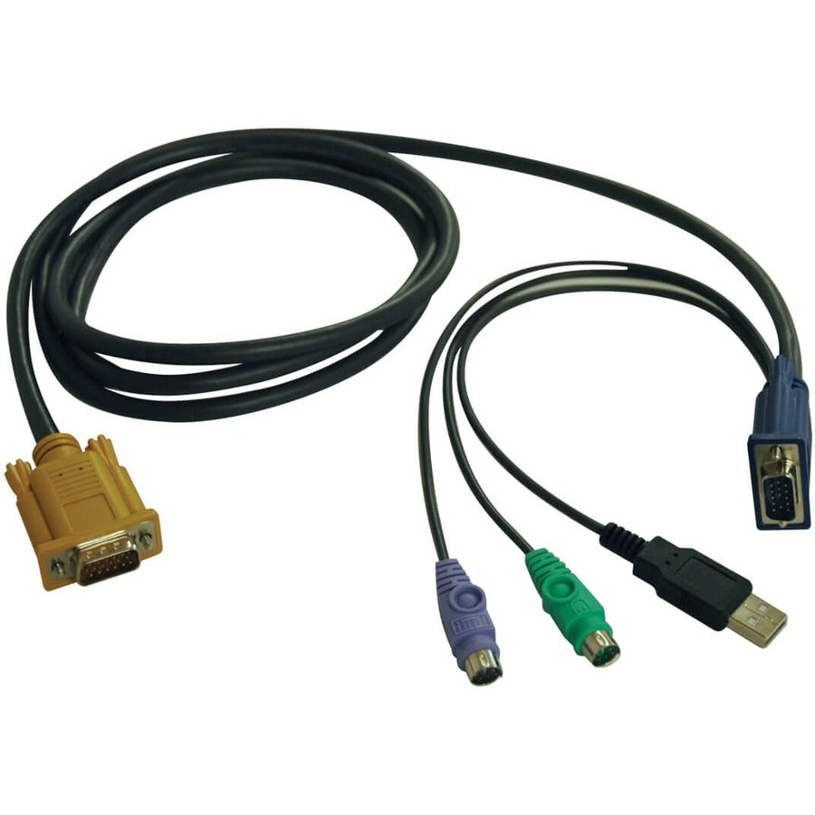 Tripp Lite KVM Combo Cable for B020-U08/U16 & B022-U16 10ft USB / PS/2 10' - 10 ft - HD-18 Male Keyboard/Video/Mouse - HD-15 Male VGA, Type A Male USB, Mini-DIN (PS/2) Male Keyboard/Mouse - Shielding ...  - P778-010 - eCommerce Business Prime