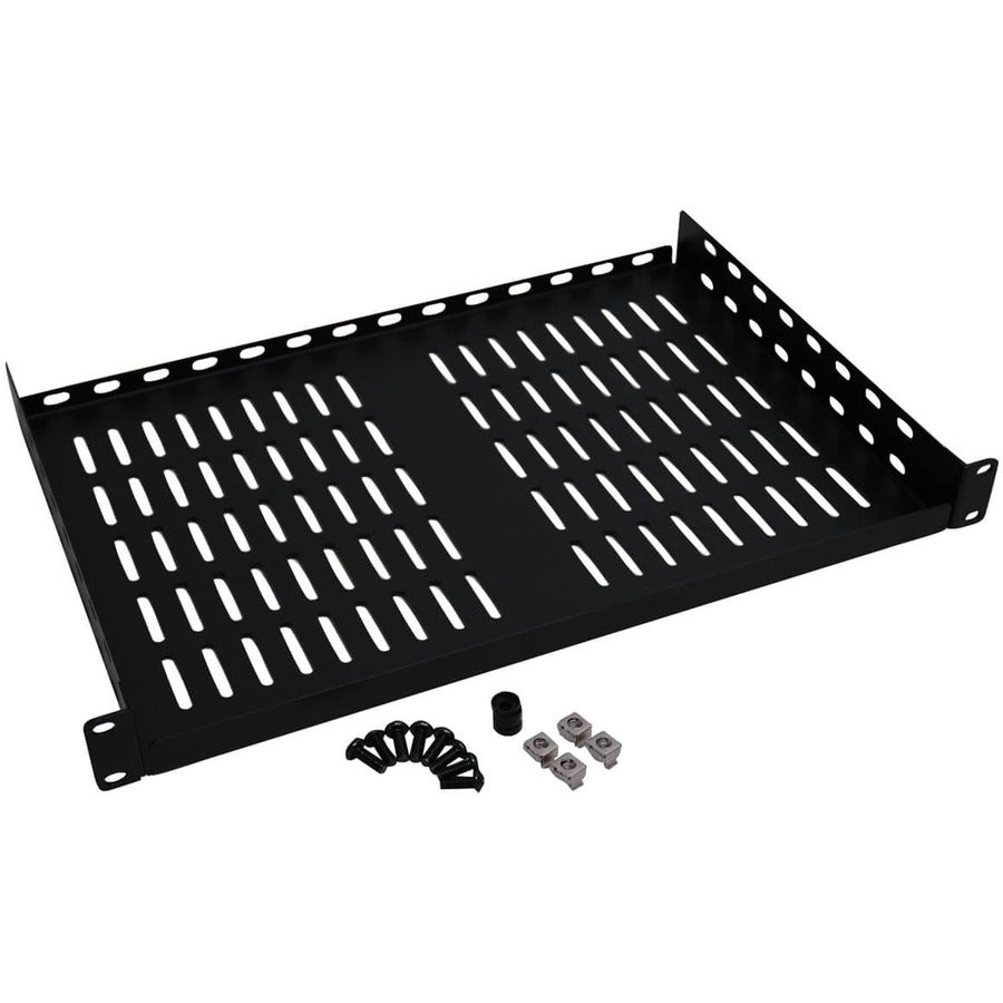 Tripp Lite Rack Enclosure Cabinet Cantilever Fixed Shelf 40lb Capacity 1URM - 1U Rack Height - Black - Cold-rolled Steel (CRS) - 40 lb Maximum Weight Capacity - SRSHELF2P1U - eCommerce Business Prime