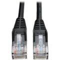 Tripp Lite 6ft Cat5e / Cat5 350MHz Snagless Patch Cable RJ45 M/M Black 6' - Category 5e - 6ft - 1 x RJ-45 Male Network - 1 x RJ-45 Male Network - Black - N001-006-BK - eCommerce Business Prime