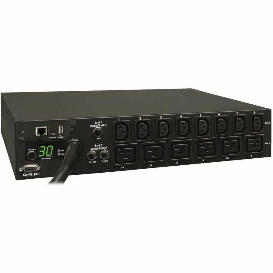 Tripp Lite PDU Switched 208V - 240V 30A 8 C13; 6 C19 L6-30P Horizontal 2URM - 14 - 2U Rack-mountable - PDUMH30HV19NET - eCommerce Business Prime