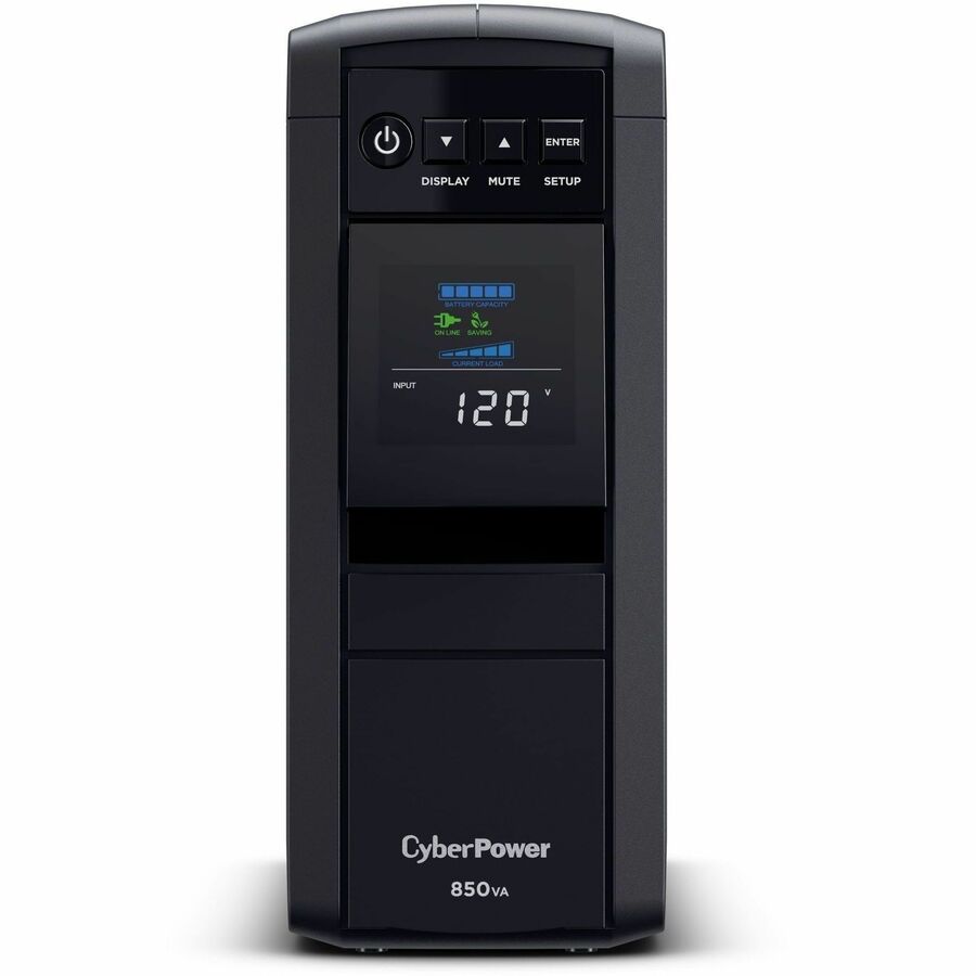 CyberPower CP850PFCLCD PFC Sinewave UPS Systems - 850VA/510W, 120 VAC, NEMA 5-15P, Mini-Tower, Sine Wave, 10 Outlets, LCD, PowerPanel&reg; Personal, $250000 CEG, 3YR Warranty - CP850PFCLCD - eCommerce Business Prime