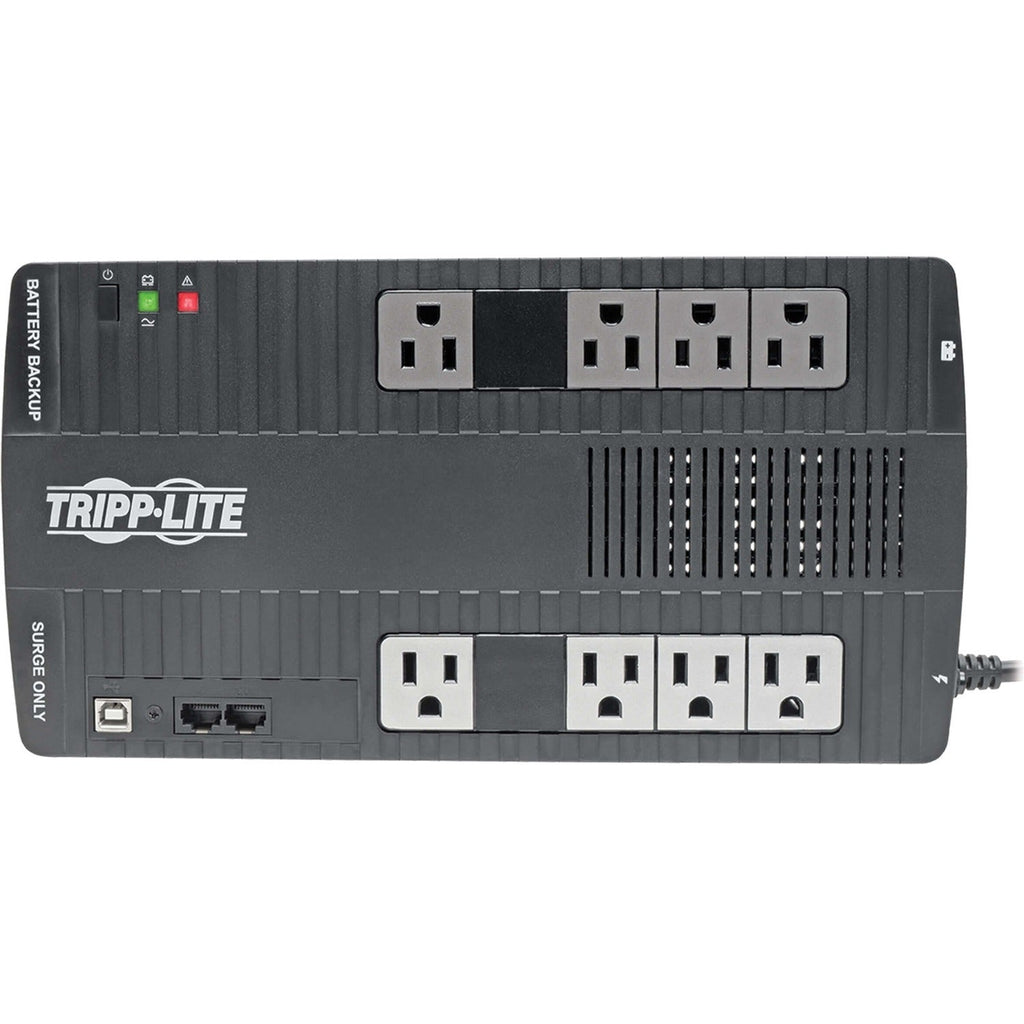 Tripp Lite UPS 700VA 350W Desktop Battery Back Up AVR Compact 120V USB RJ11 50/60Hz - Desktop - 2 Minute Stand-by - 110 V AC Input - 120 V AC Output - 8 x NEMA 5-15R - AVR700U - eCommerce Business Prime