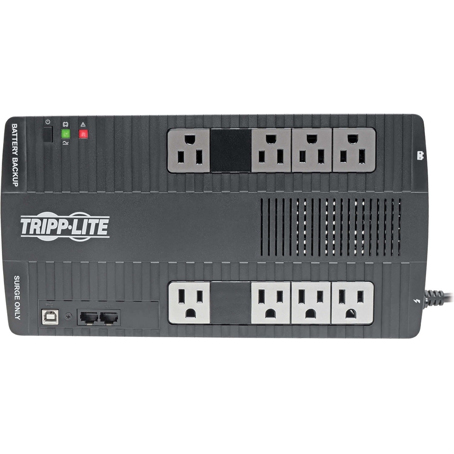 Tripp Lite UPS 700VA 350W Desktop Battery Back Up AVR Compact 120V USB RJ11 50/60Hz - Desktop - 2 Minute Stand-by - 110 V AC Input - 120 V AC Output - 8 x NEMA 5-15R - AVR700U - eCommerce Business Prime