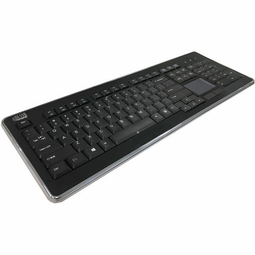 Adesso Wireless Desktop Touchpad Keyboard - Wireless Connectivity - RF - 30 ft - 2.40 GHz - USB Interface - 104 Key On/Off Switch Hot Key(s) - English (US) - QWERTY Layout - TouchPad - Membrane Keyswi...  - WKB-4400UB - eCommerce Business Prime