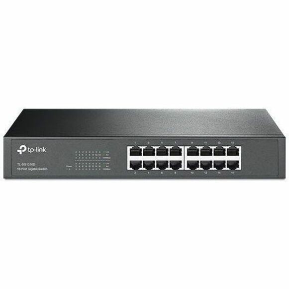 TP-LINK TL-SG1016D 10/100/1000Mbps 16-Port Gigabit 13-inch Rackmountable Switch, 32Gbps Capacity - 16 Ports - 16 x RJ-45 - 10/100/1000Base-T - TL-SG1016D - eCommerce Business Prime