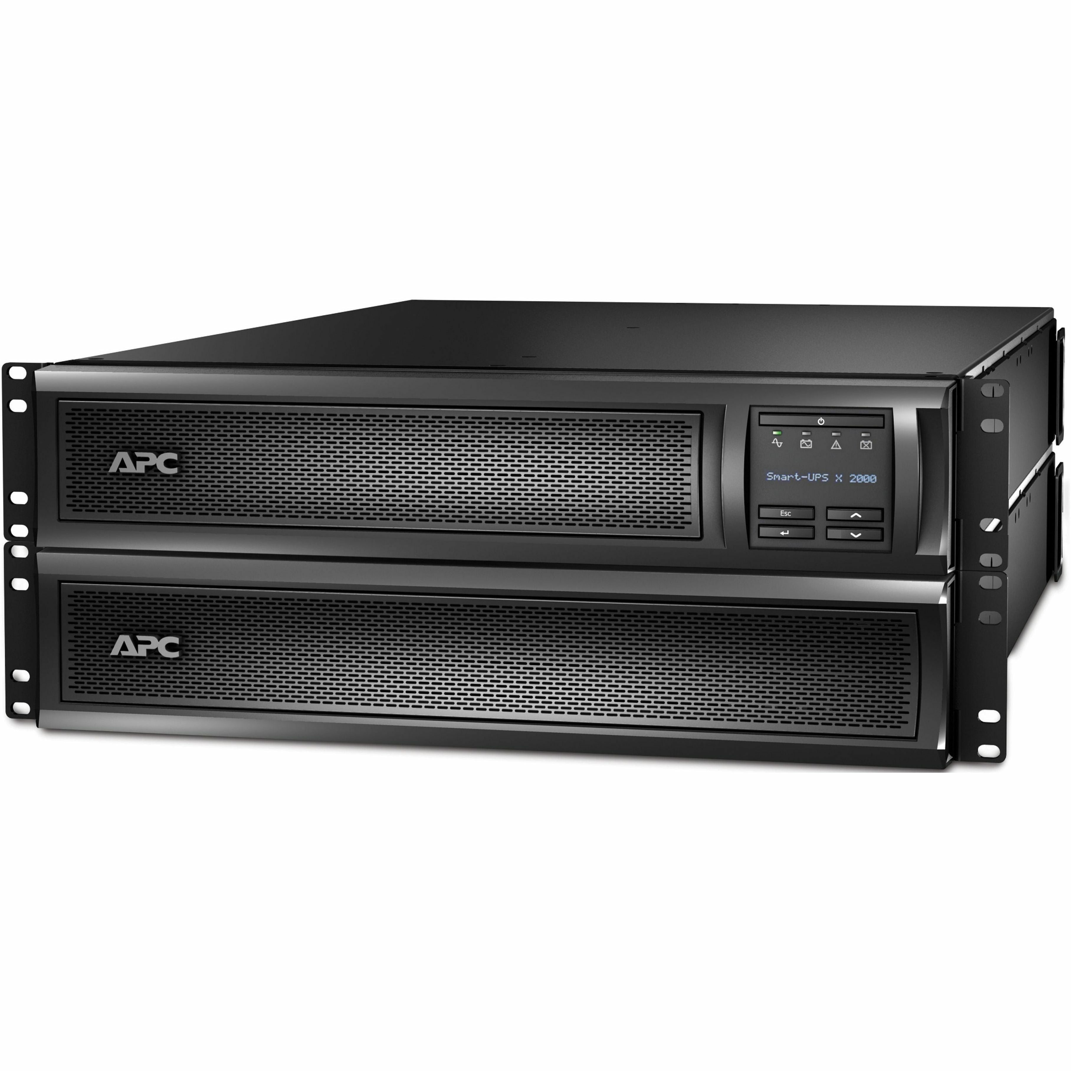 APC by Schneider Electric Smart-UPS X SMX2000RMLV2U 1920 VA Rack-mountable UPS - 2U Rack-mountable - 3 Hour Recharge - 11 Minute Stand-by - 110 V AC Input - 120 V AC Output - 1 x NEMA L5-20R, 3 x NEMA...  - SMX2000RMLV2U - eCommerce Business Prime