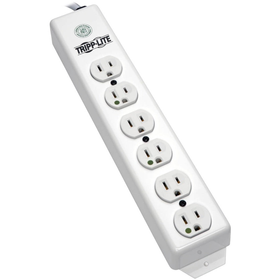 Tripp Lite Safe-IT Power Strip Hospital Medical Antimicrobial 120V 5-15R-HG 6 Outlet 6' Cord Metal - NEMA 5-15P - 6 NEMA 5-15R Hospital Grade - 6ft - PS-606-HG - eCommerce Business Prime