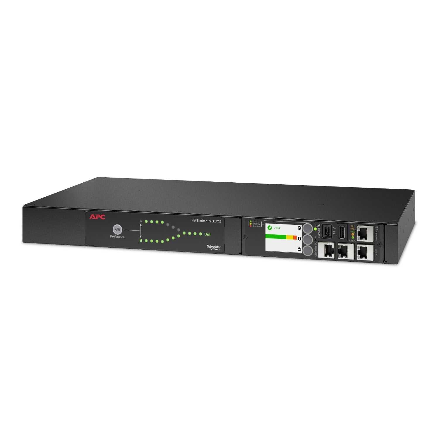 APC Automatic Transfer Switch AP4423A - (8x) C13 + (1x) C19, 3680W, Rack mountable, 1U - AP4423A - eCommerce Business Prime
