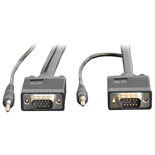 Tripp Lite VGA Coax Monitor Cable with audio, High Resolution cable with RGB coax - (HD15 and 3.5mm M/M) 6-ft. - P504-006 - eCommerce Business Prime