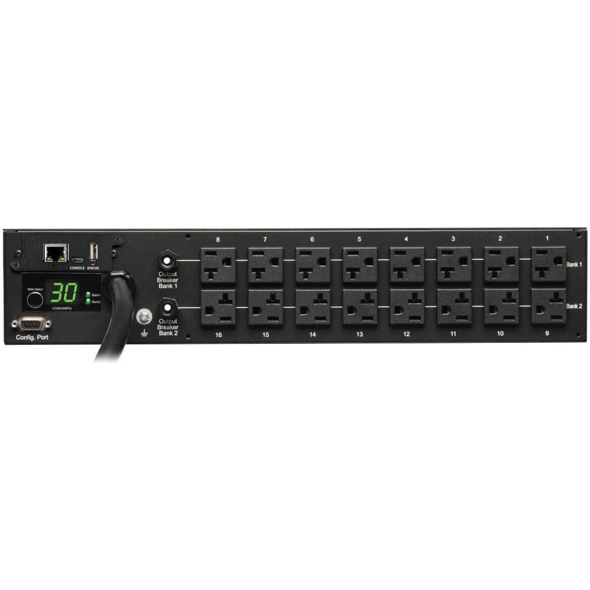 Tripp Lite PDU Monitored 120V 30A 5-15/20R 16 Outlet L5-30P Horizontal 2URM - 16 x NEMA 5-15/20R - 2U - Rack-mountable - PDUMNH30 - eCommerce Business Prime
