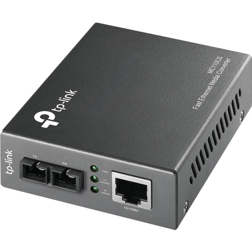 TP-LINK MC110CS - Fast Ethernet SFP to RJ45 Fiber Media Converter - Fiber to Ethernet Converter - 10/100Mbps RJ45 Port to 100Base-FX Single-Mode Fiber - MC110CS - eCommerce Business Prime