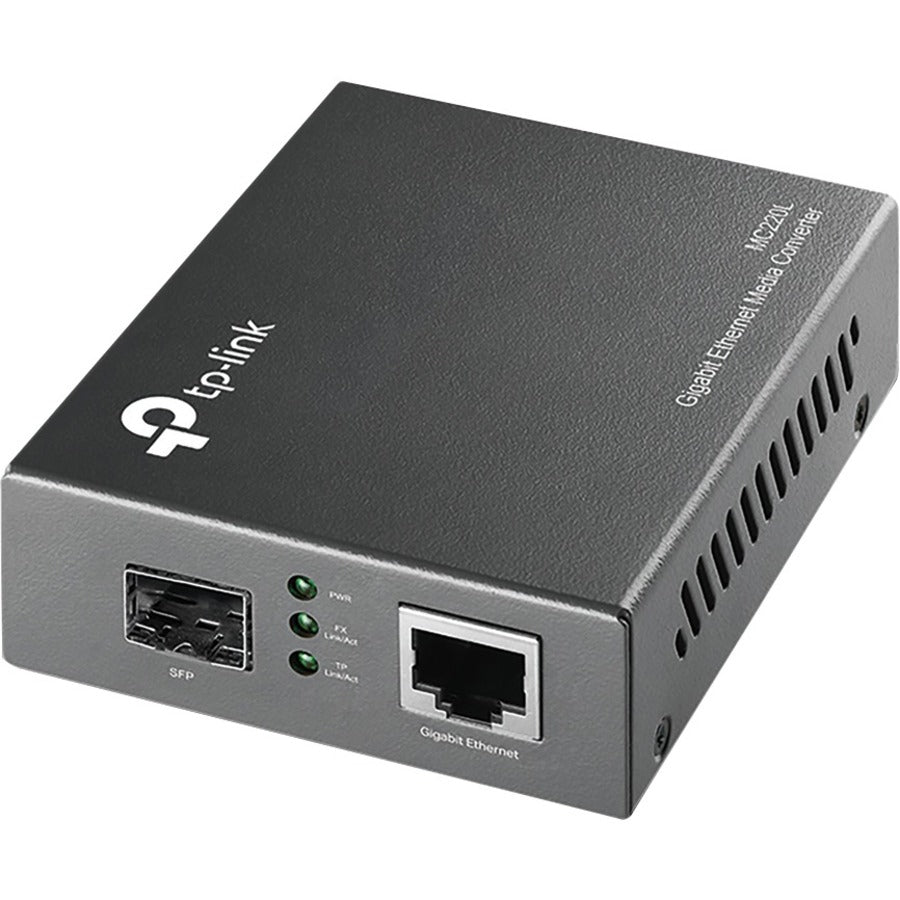 TP-LINK MC220L - Gigabit SFP to RJ45 Fiber Media Converter - Fiber to Ethernet Converter - Plug and Play - Durable Metal Casing - Versatile Compatibility - Auto-Negotiation - UL Certified - MC220L - eCommerce Business Prime
